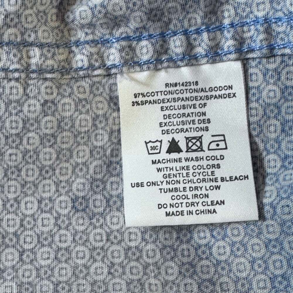 Nick Graham Everywhere stretch Modern Fit Blue Geometric button down  2XL - Picture 11 of 12